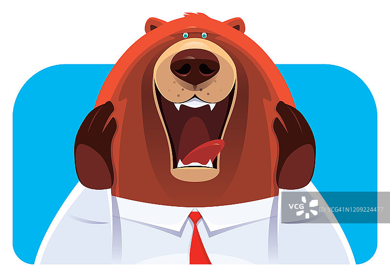 惊讶尖叫的商务熊图片素材