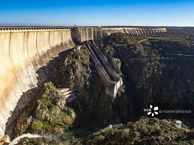 阿尔门德拉水坝全景图片素材