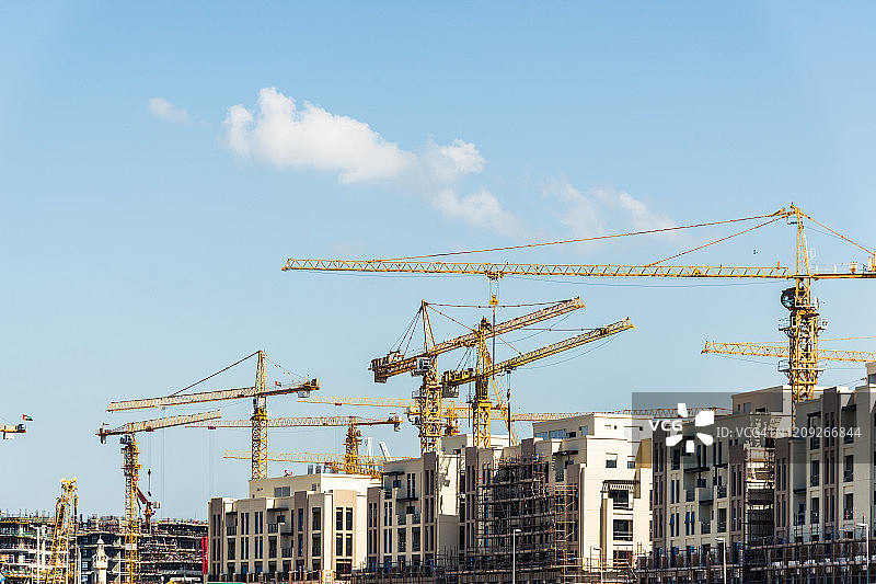 迪拜市中心边缘的建筑项目，阿联酋图片素材