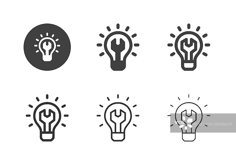 扳手灯泡图标 - 多系列图片素材