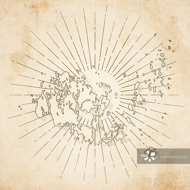 复古怀旧风格的奥兰地图 - 旧纹理纸图片素材