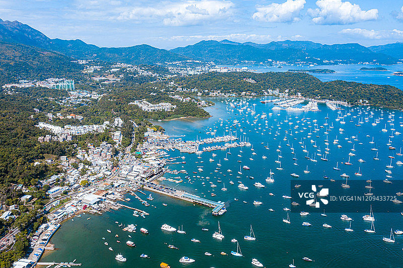 香港西贡半岛白沙湾鸟瞰图图片素材