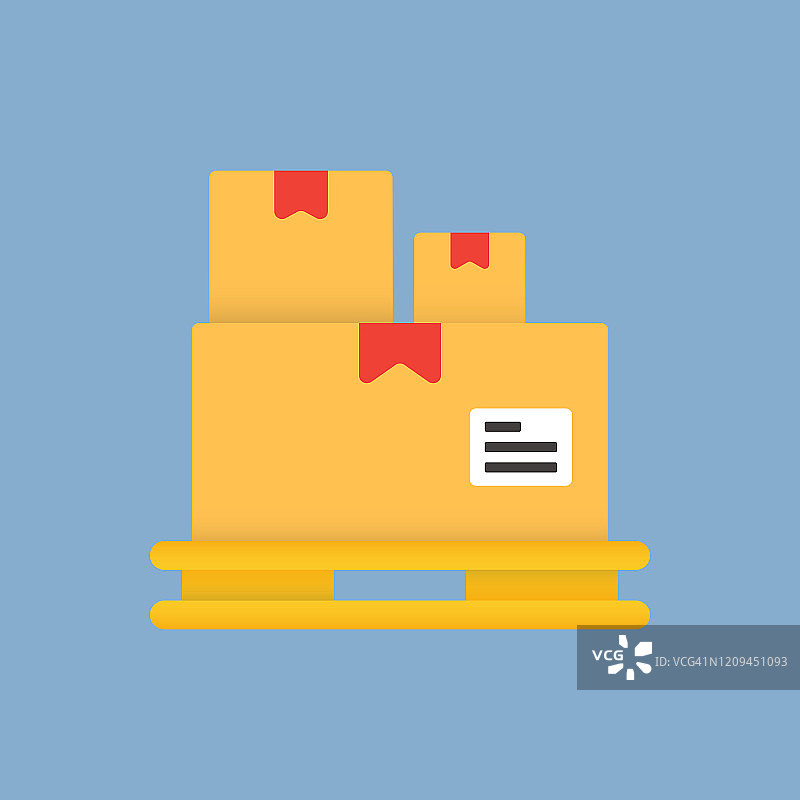 配送仓库扁平图标。扁平矢量图设计元素图片素材