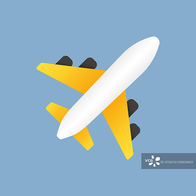 飞机扁平图标。扁平矢量图设计元素图片素材