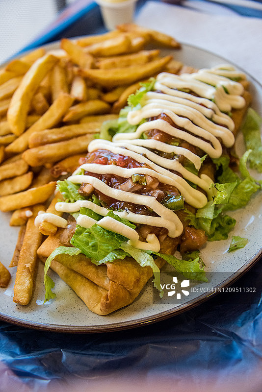 哥斯达黎加鸡肉卷饼图片素材