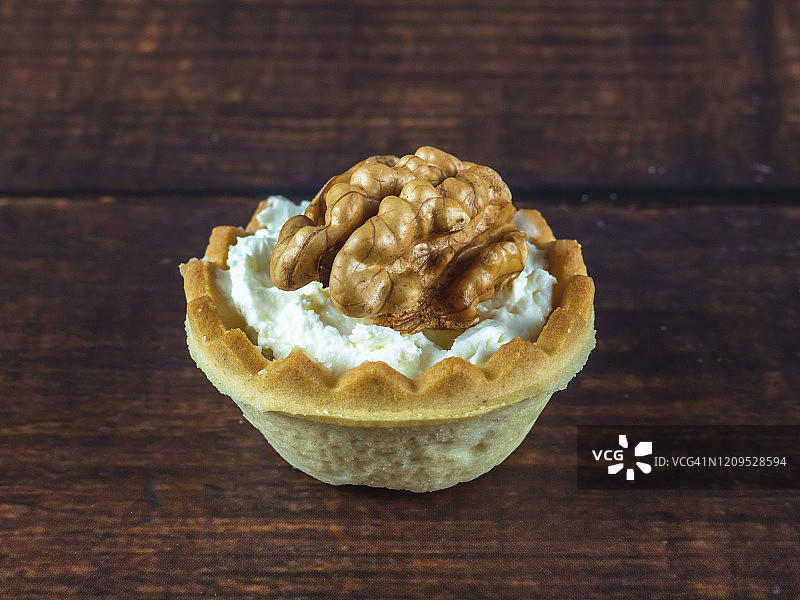 奶油奶酪坚果挞图片素材