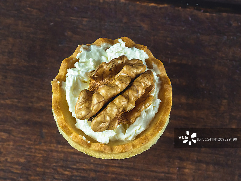 奶油奶酪坚果挞图片素材