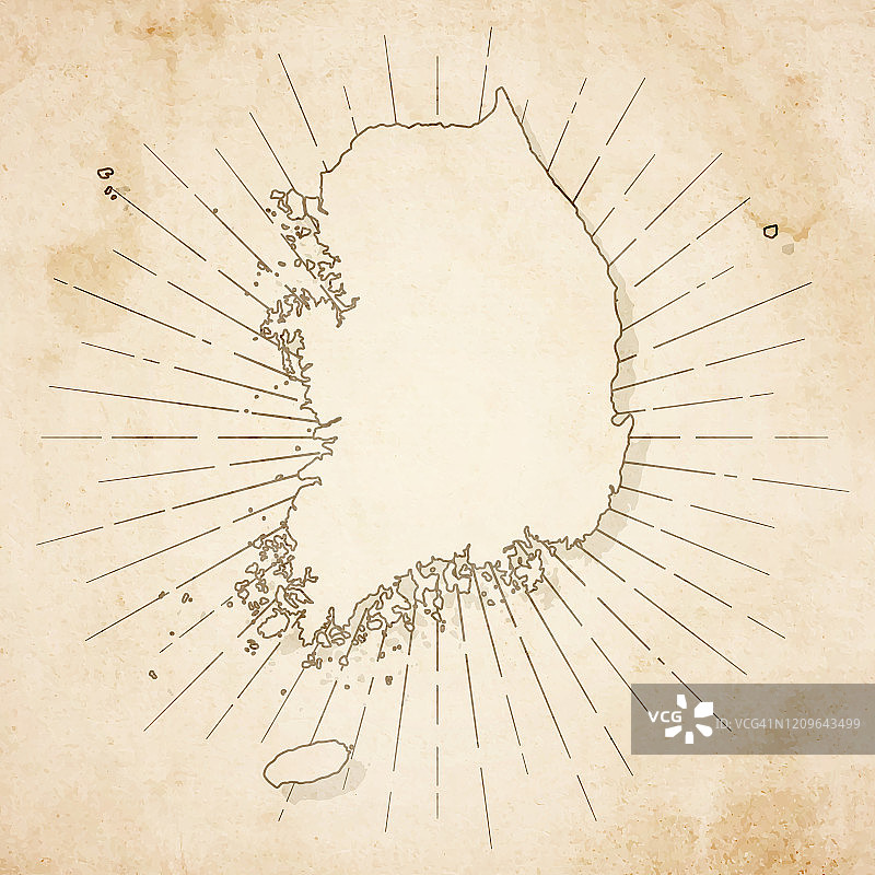 复古风格的韩国地图旧纹理纸图片素材