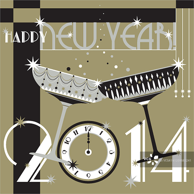 新年香槟酒杯图片素材