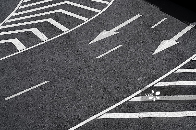 空旷的沥青路航拍景色图片素材