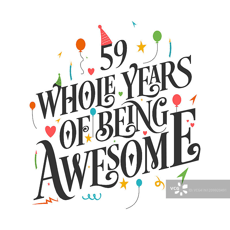 59周年生日纪念排版图片素材