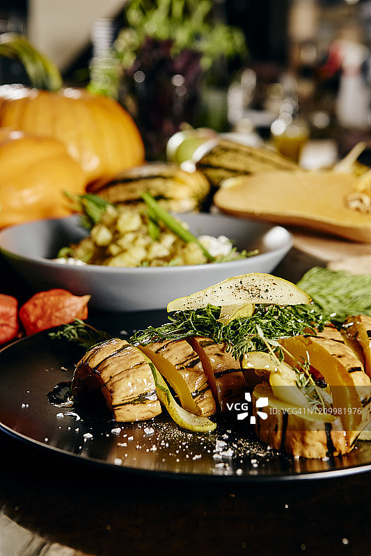 秋季奶油冬 squash 素食图片素材