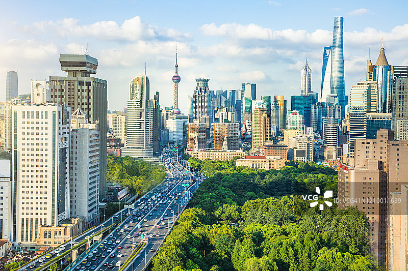 带高速公路立交桥的现代城市 - 摄影图片图片素材