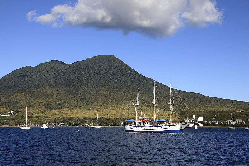 安地列斯群岛的尼维斯岛图片素材