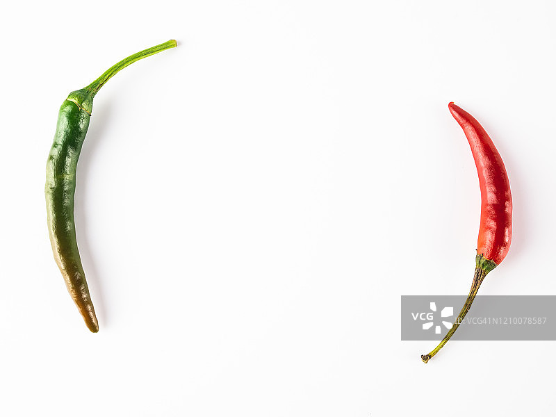 辣味辣椒，白色背景图片素材
