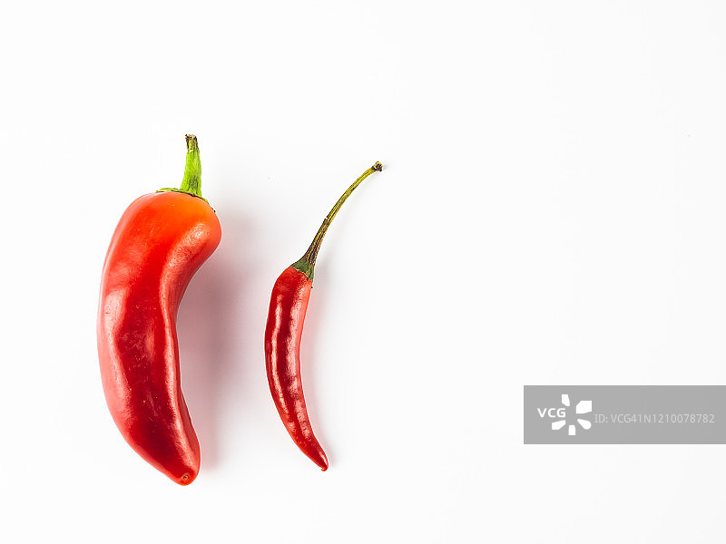 辣味辣椒，白色背景图片素材