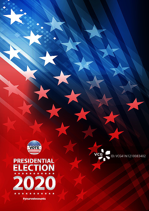 星条旗背景下的2020美国大选图片素材