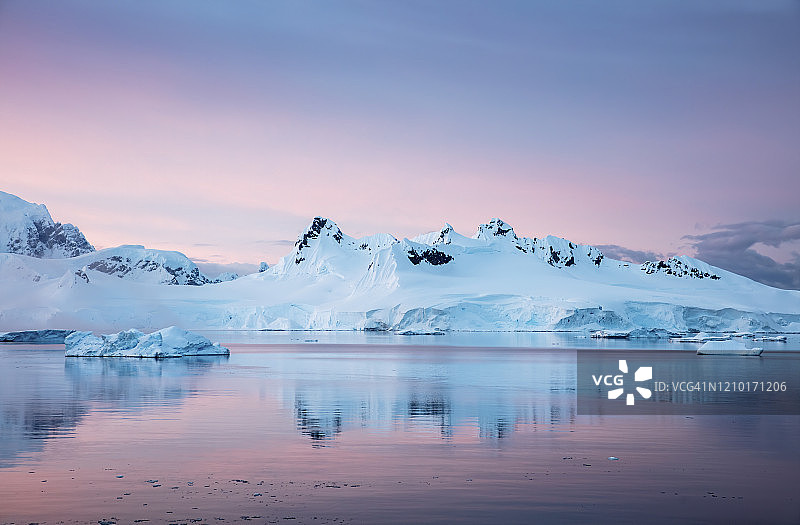 南极洲的日落图片素材