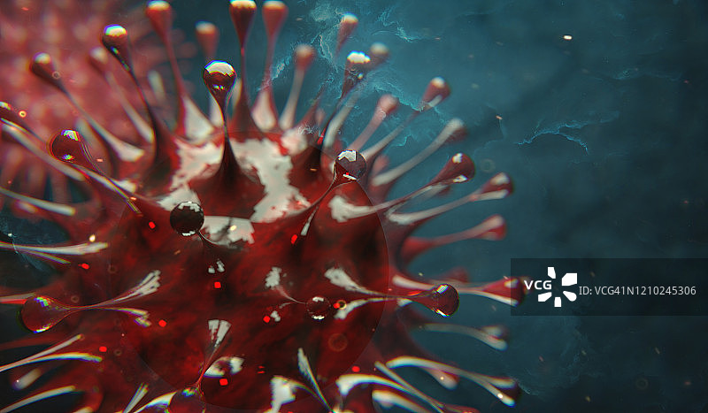 新冠病毒COVID-19病毒特写图片素材