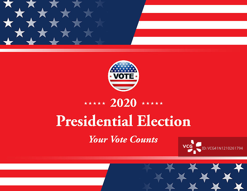 星条旗背景下的2020美国大选图片素材