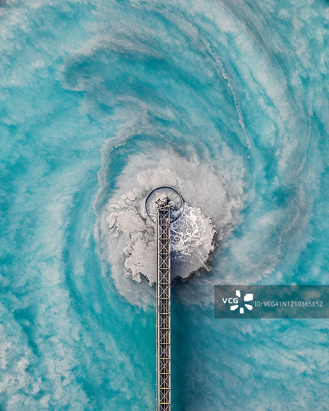 美国亚利桑那州废物管理设施水纹航拍影像图片素材