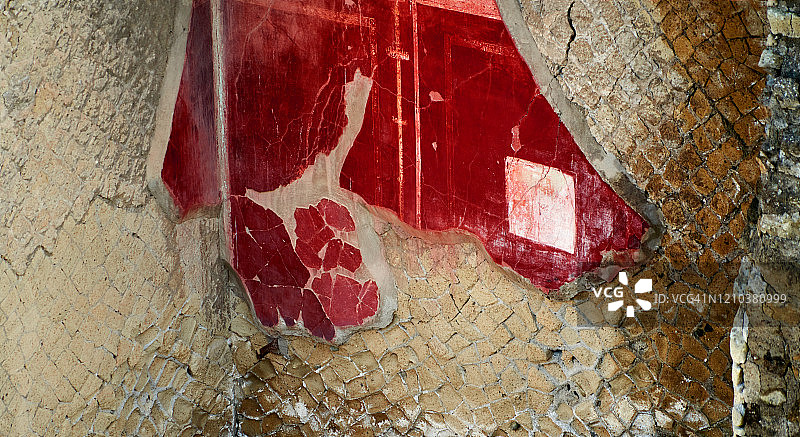 埃尔科拉诺古城墙壁壁画，意大利那不勒斯坎帕尼亚图片素材