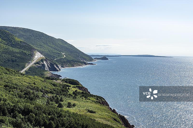 加拿大新斯科舍省布雷顿角高地国家公园西海岸的海岸风光图片素材