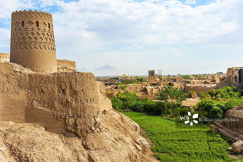 纳林堡，泥砖堡垒，梅博德，亚兹德省，伊朗图片素材
