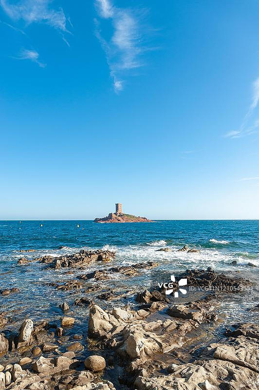 法国圣拉斐尔金色岛风光图片素材