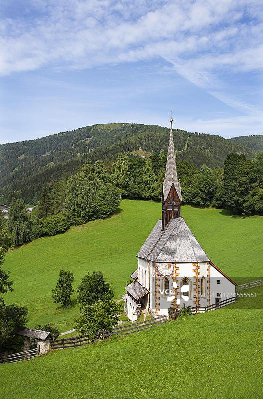 奥地利克莱因基希海姆巴德圣卡塔琳教堂图片素材