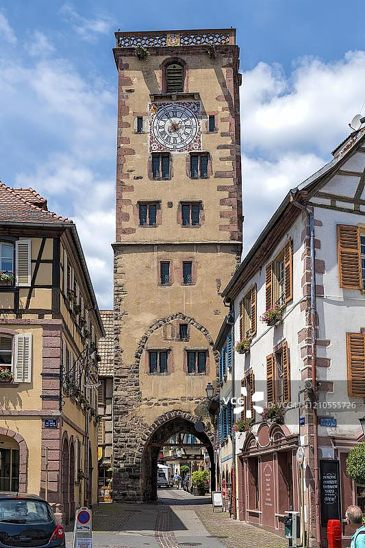 里博维莱屠夫塔门楼，法国阿尔萨斯图片素材