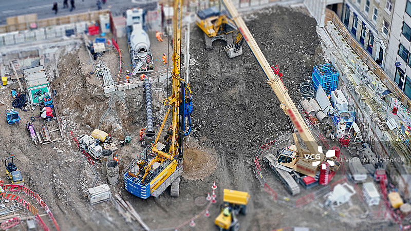 建筑工地的俯视照片图片素材