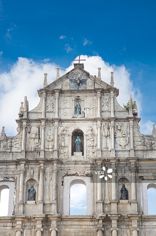 晴天下的圣保罗教堂遗址图片素材