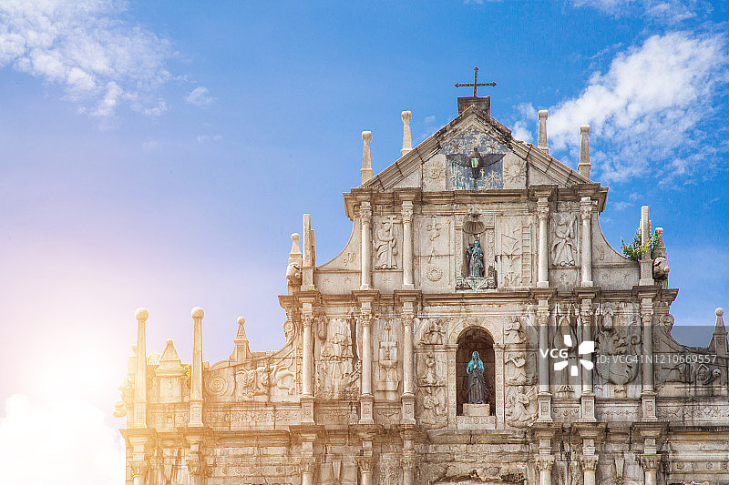 晴天下的圣保罗教堂遗址图片素材