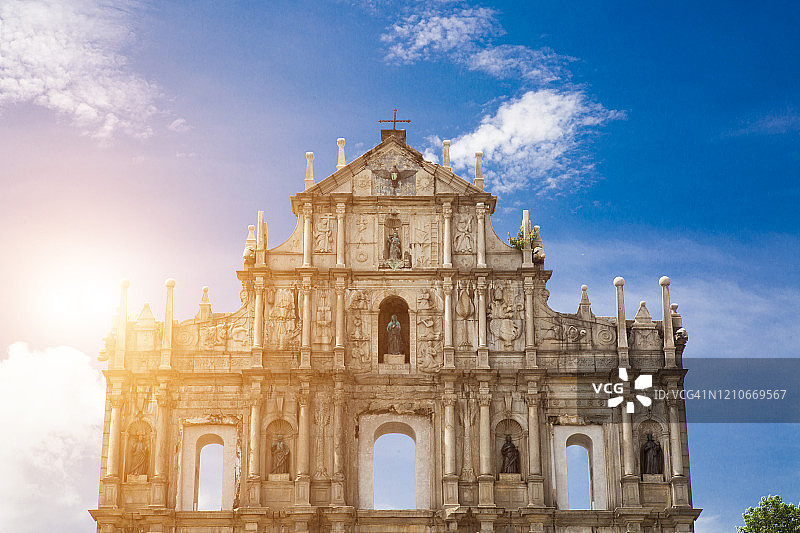 晴天下的圣保罗教堂遗址图片素材