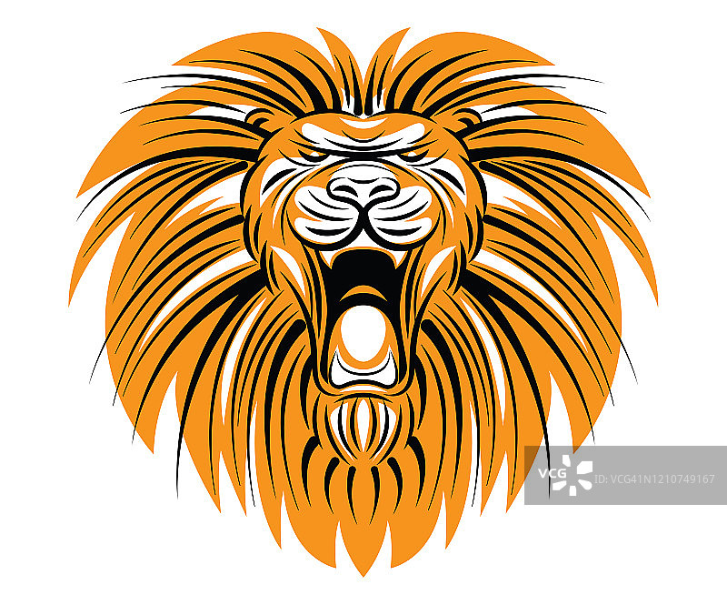 咆哮的狮子头图片素材