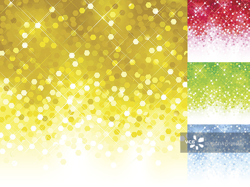 一组彩色模糊的闪亮亮片灯图片素材