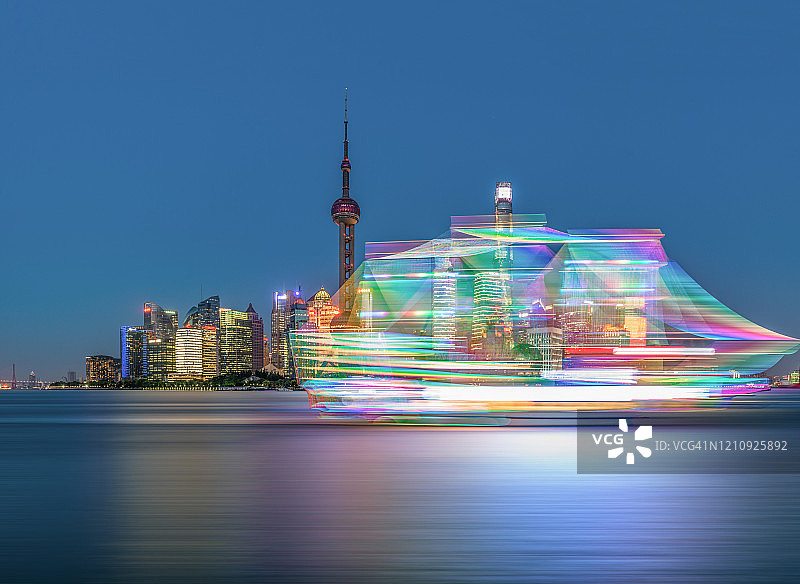 中国上海城市夜景图片素材