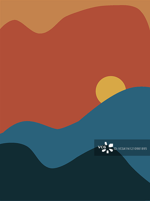 日落时分的图解风景图片素材