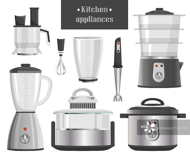 金属外壳的厨房电器图片素材