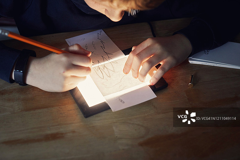 孩子绘画，制作翻页书图片素材