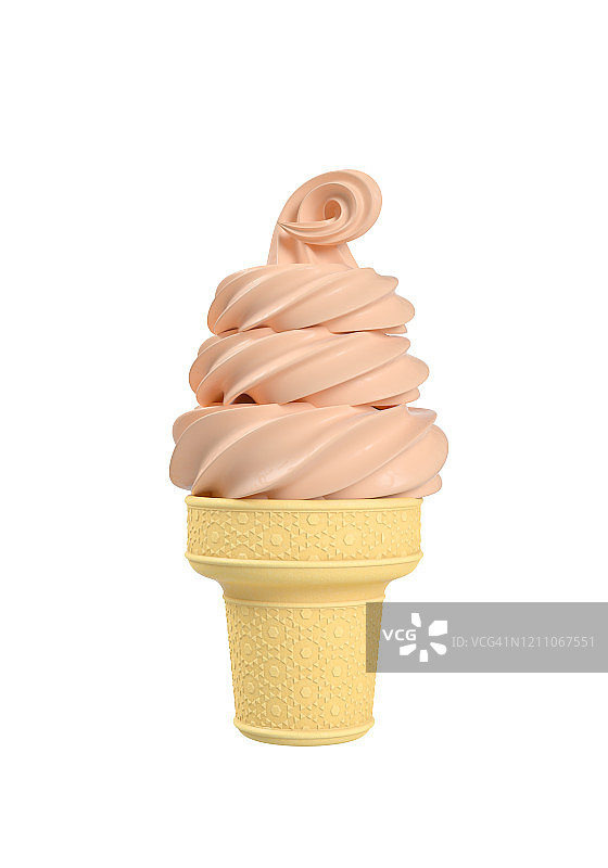 桃子冰淇淋甜筒图片素材