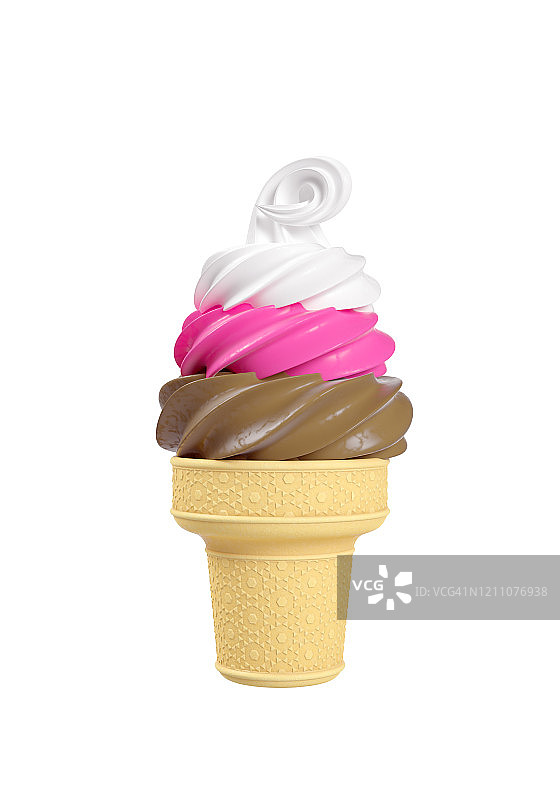 那不勒斯香草冰淇淋蛋筒图片素材