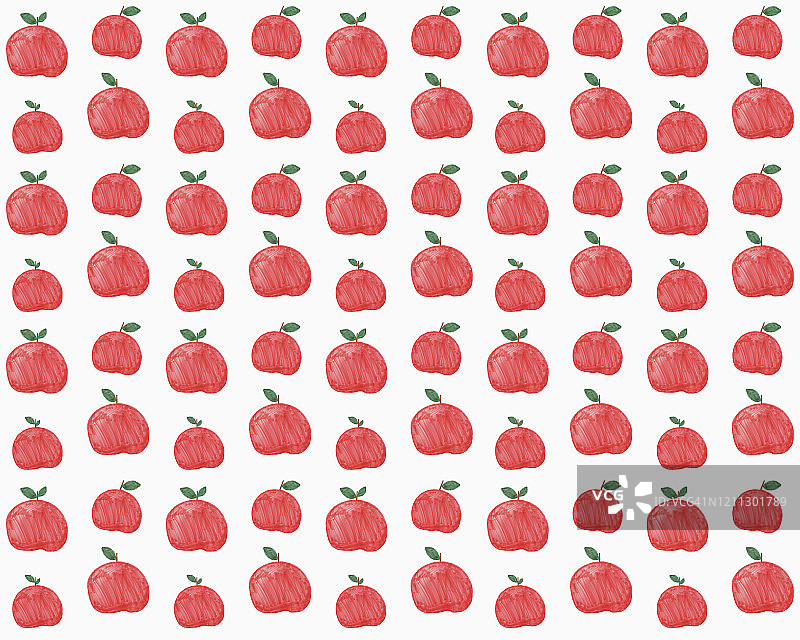 白色背景上的红色苹果插画图片素材