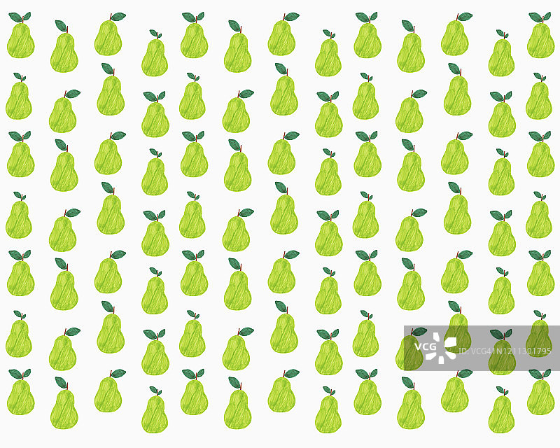 白色背景上的绿色梨子插画图片素材