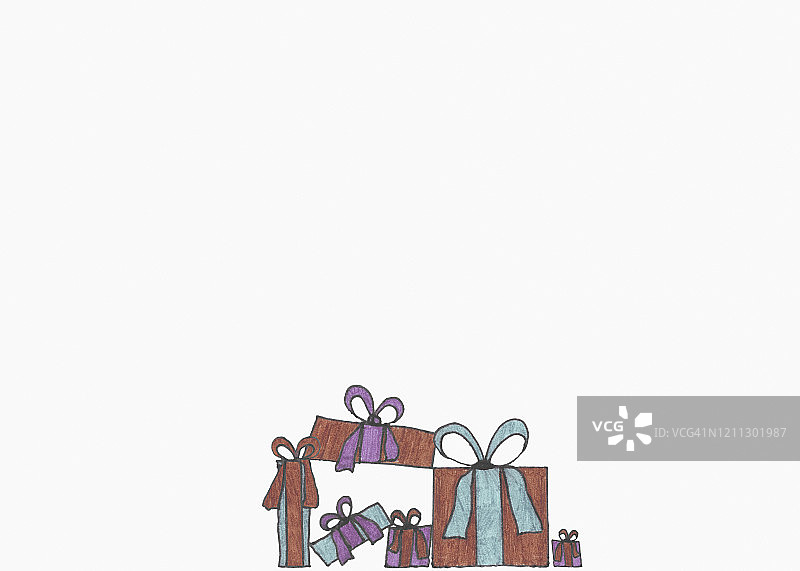 白色背景上的包装礼物插画图片素材