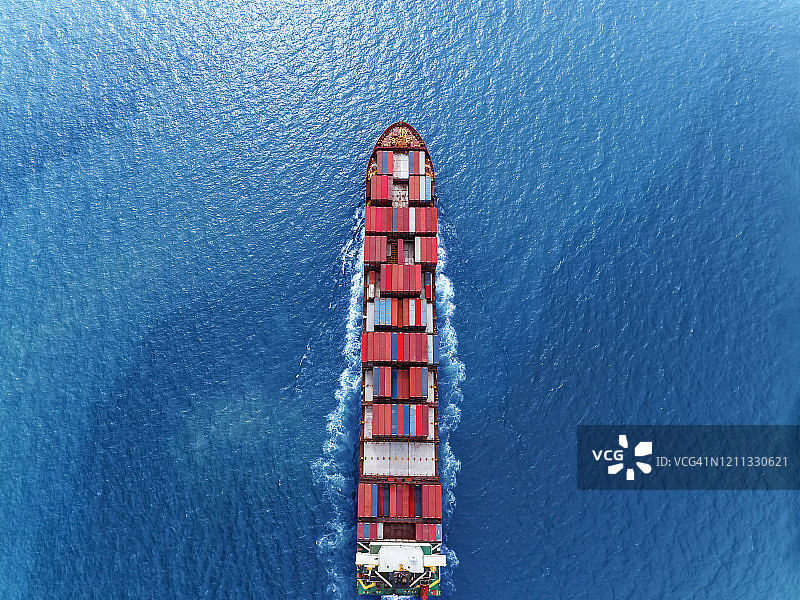 集装箱货轮航拍图片素材