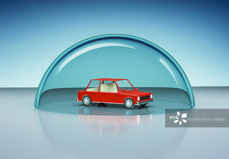 圆顶下的红色汽车图片素材