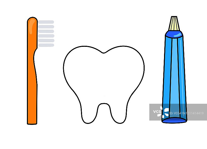 牙刷和牙膏图标图片素材