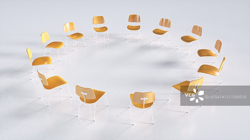 椅子围成的圆圈图片素材